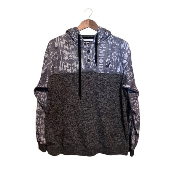 Hooey Hoodie Men's Medium Nomad Gray Geo Aztec Western Pullover Outdoors - Picture 1 of 7